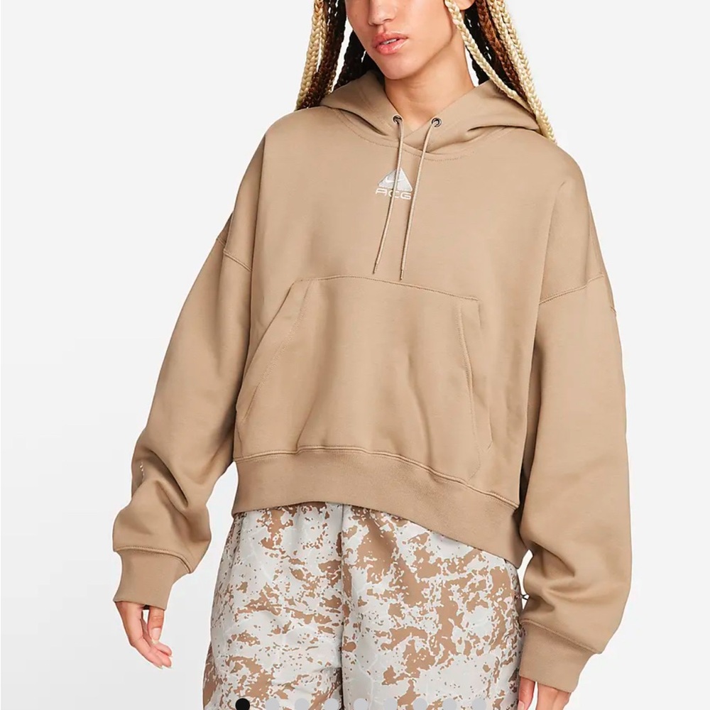 NWT | Nike ACG Women’s Therma-FIT “Tuff Knit” Hoodie | Khaki | Summit White